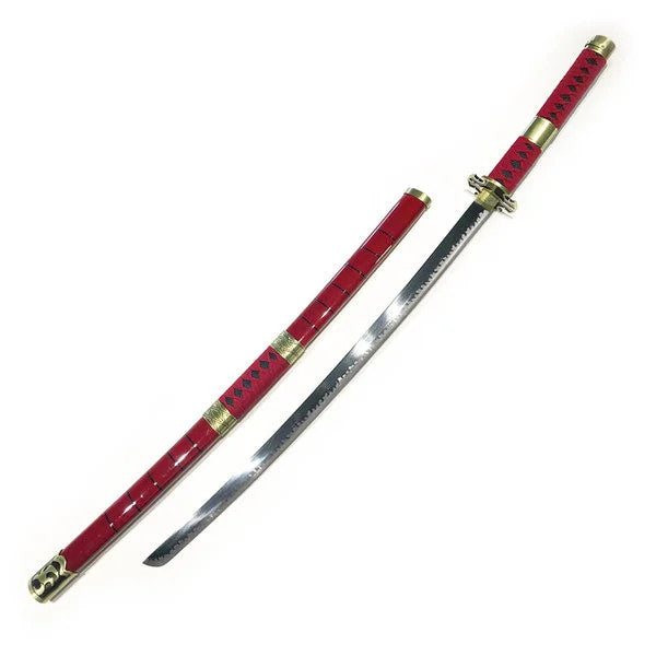One Piece - Roronoa Zoro's Sandai Kitetsu Display (Straight Blade) Katana Sword - Tophatter Daily Deals