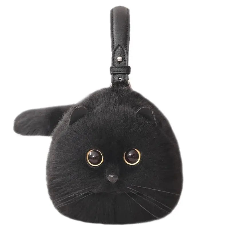 One Shoulder Bag Female Design Small Man Messenger Bag Versatile Hand Made Autumn and Winter Plush Cute Cat Bag - Tophatter Daily Deals