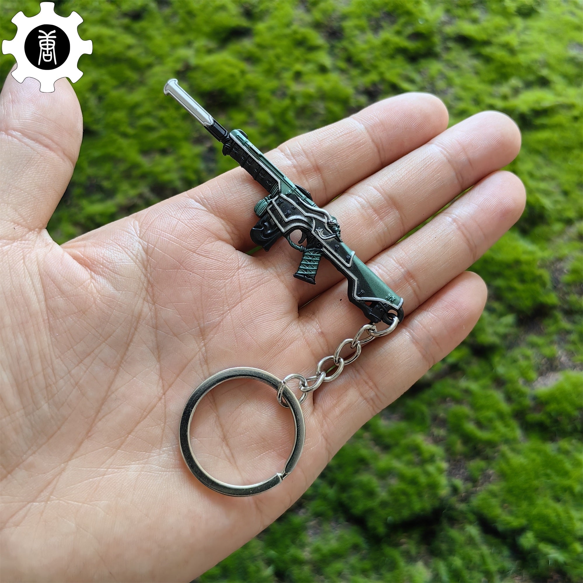 Metal Oni Phantom Gun Tiny Keychain Pendant Green - Tophatter Daily Deals