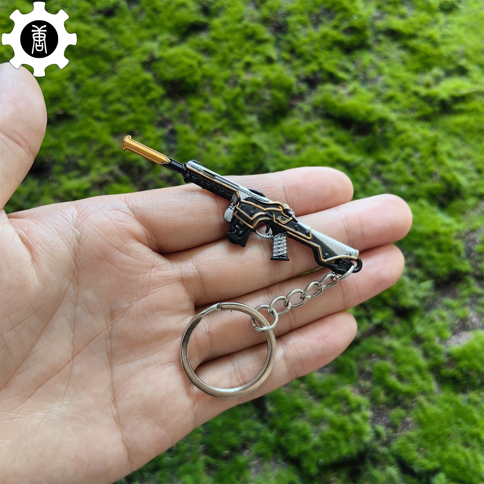 Metal Oni Phantom Gun Tiny Keychain Pendant White - Tophatter Daily Deals