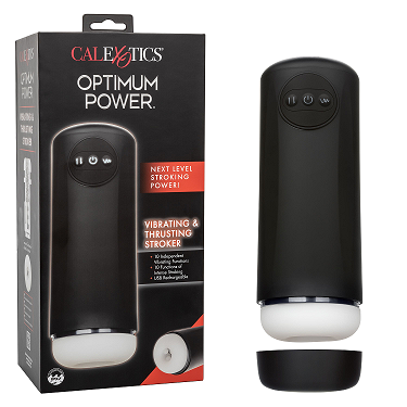 Optimum Power Vibrating and Thruster Stroker Black Masturbator with Ultra-Soft Textured Sleeve > Sex Toys For Men > Masturbators > Vibrating - Tophatter Daily Deals