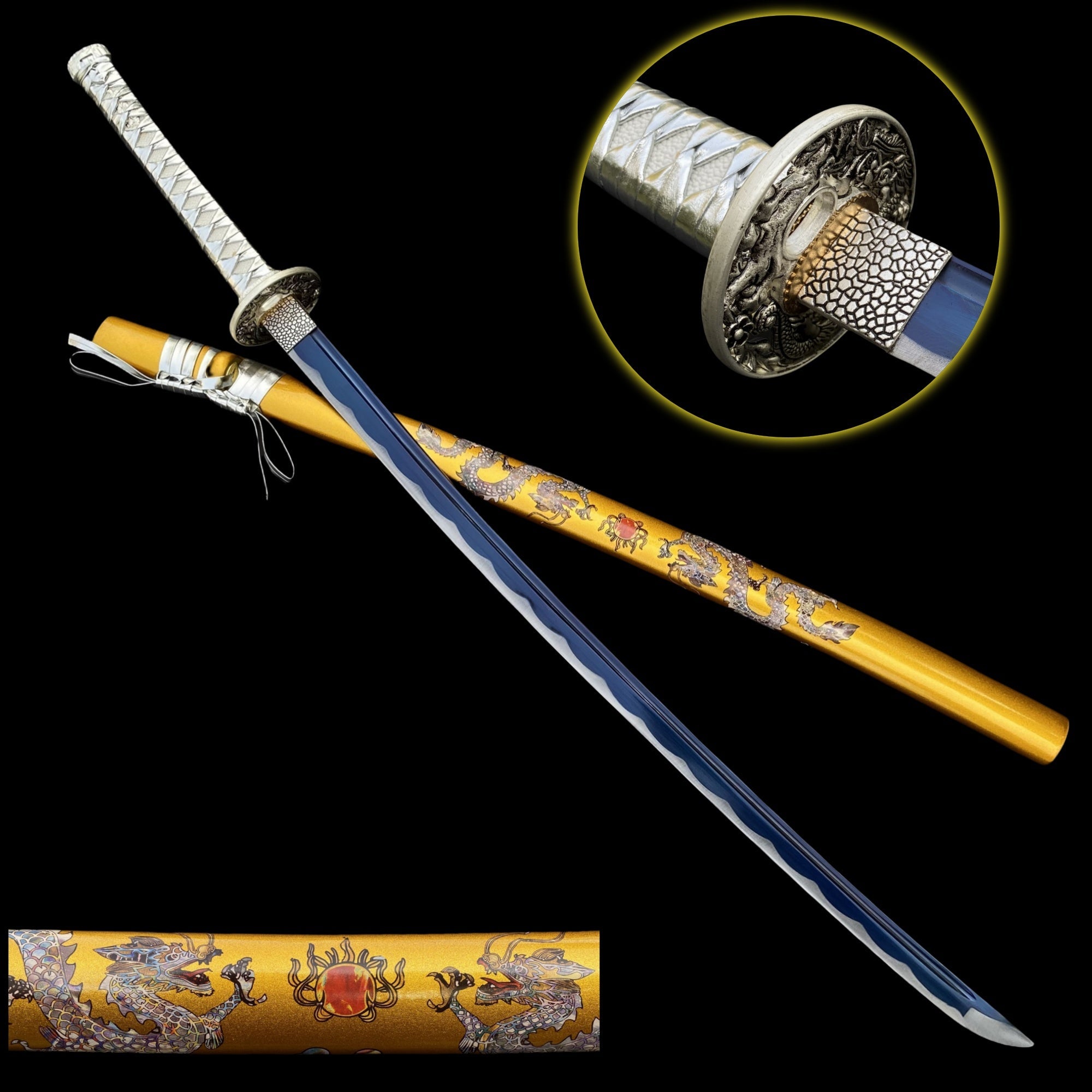 Golden Dragon Katana Samurai Sword Unedged (Blunt) - Tophatter Daily Deals