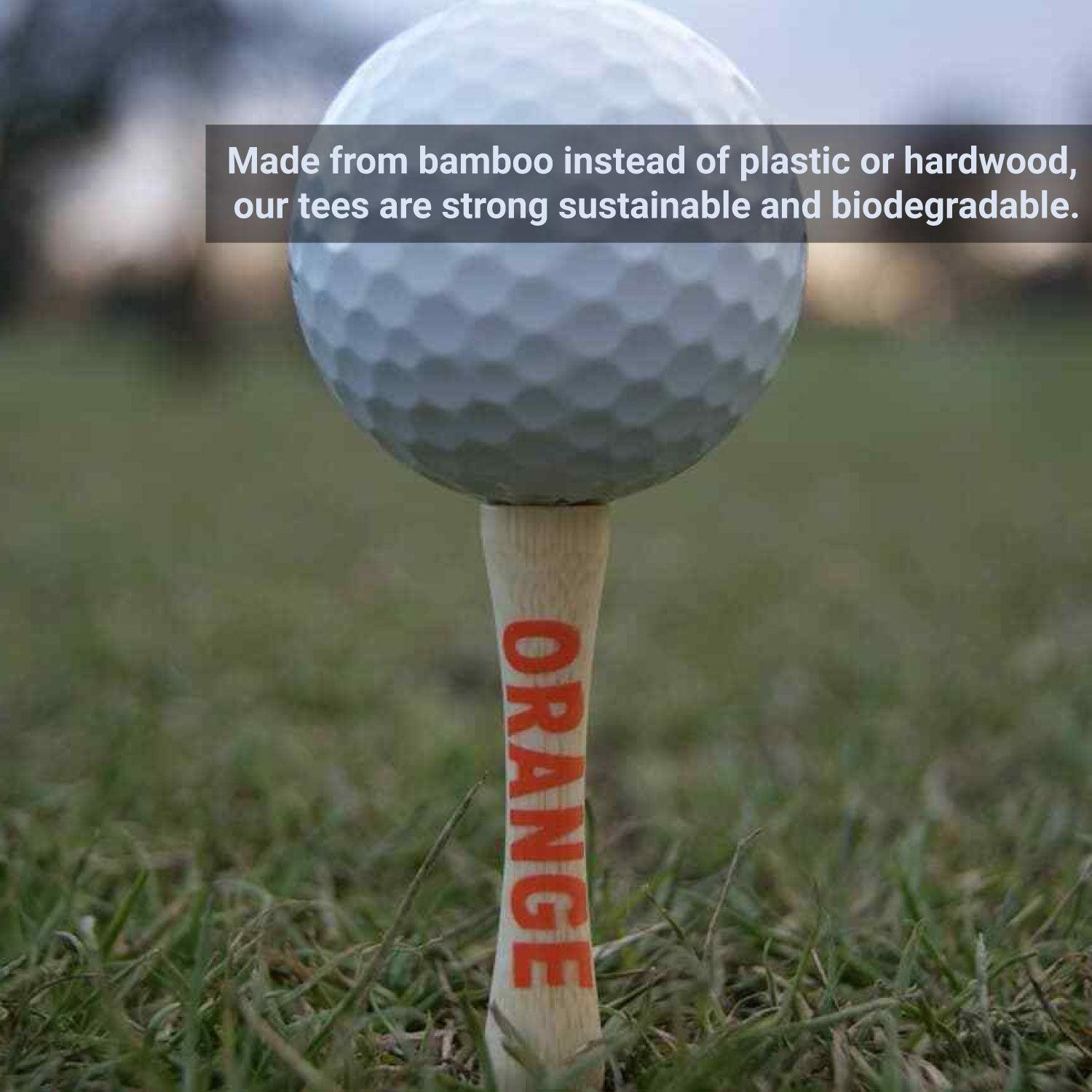 Bamboo Golf Tees - ORANGE (70mm) Bamboo Castle Golf Tees Sports & Outdoor - Tophatter Daily Deals