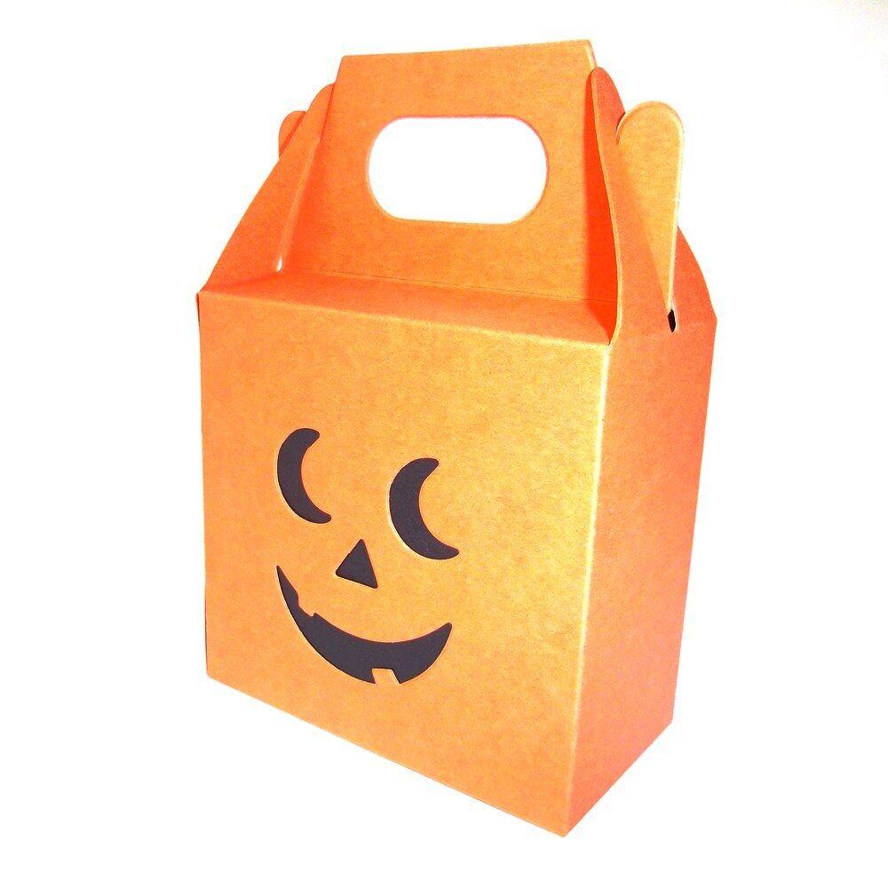 Pumpkin Favor Boxes - 10 x Orange Pumpkin Boxes Trick or Treat Halloween Box Festive & Franchise - Tophatter Daily Deals