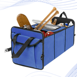 Car Boot Organiser - Heavy Duty Collapsible Foldable Tidy Pocket Storage Blue With Mesh Car Accessories - Tophatter Daily Deals