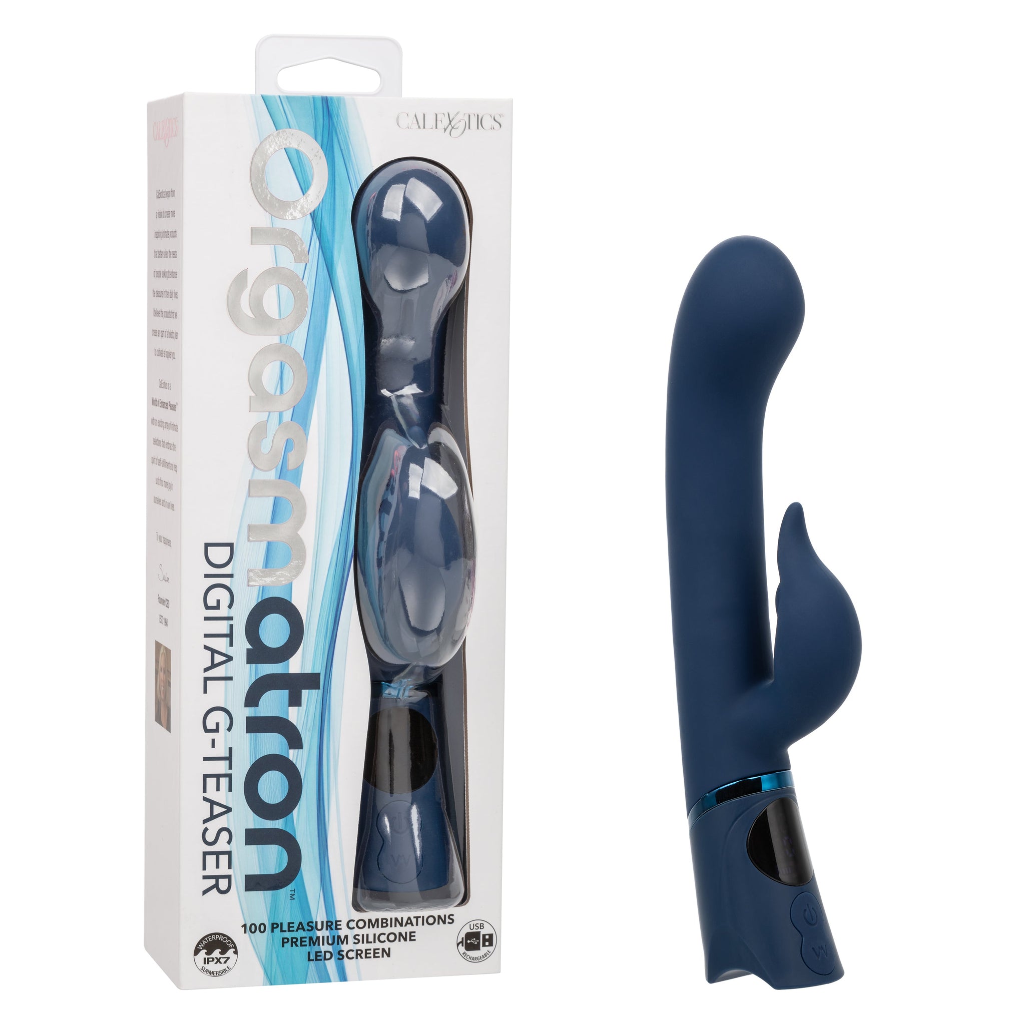 Orgasmatron Digital G-Teaser Dual Massager in Navy Blue with 100 Pleasure Combinations and LED Screen > Vibrators > Ladies > Rabbit Multi - Tophatter Daily Deals