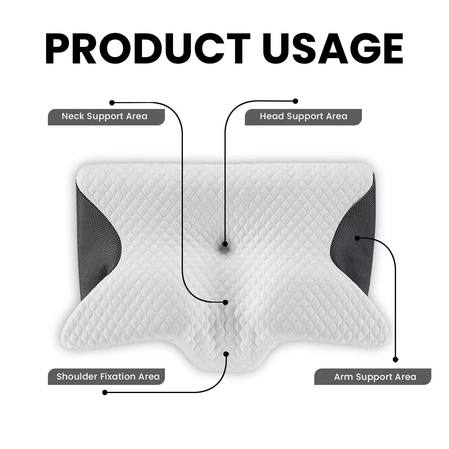 Memory Foam Pillow - Orthopedic Pillow For Neck Head Shoulder & Back Pain Relief Support Health Care - Tophatter Daily Deals