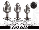 Evolved Black Gem Anal Plug Set – Metal Anal Plug Set > Anal Range > Butt Plug Kits - Tophatter Daily Deals