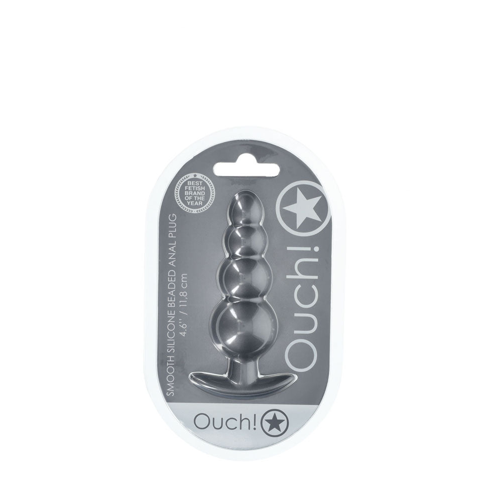 Ouch Beaded Anal Plug Gun Metal Grey 11.7 cm Silicone Butt Plug > Anal Range > Butt Plugs - Tophatter Daily Deals