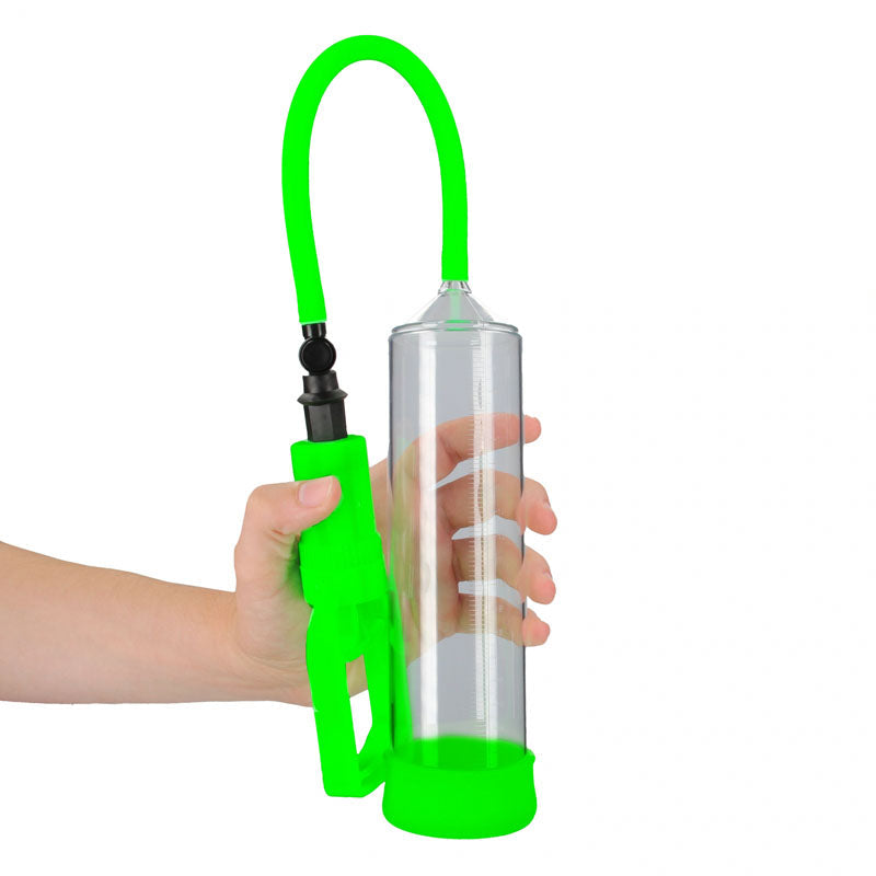 Ouch Glow In The Dark Comfort Beginner Pump Clear 9" insertable > Pumps > Penis Pumps - Tophatter Daily Deals