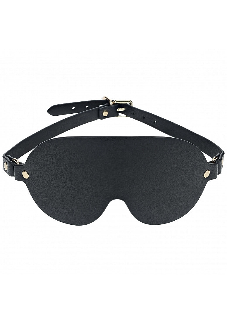 Ouch London Collection Blindfold Black PU Leather with Iridescent Hardware > Bondage Gear > Blindfolds - Tophatter Daily Deals