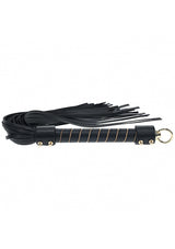 Ouch London Collection Flogger Black PU Leather Whip with Iridescent Hardware > Bondage Gear > Whips & Floggers - Tophatter Daily Deals