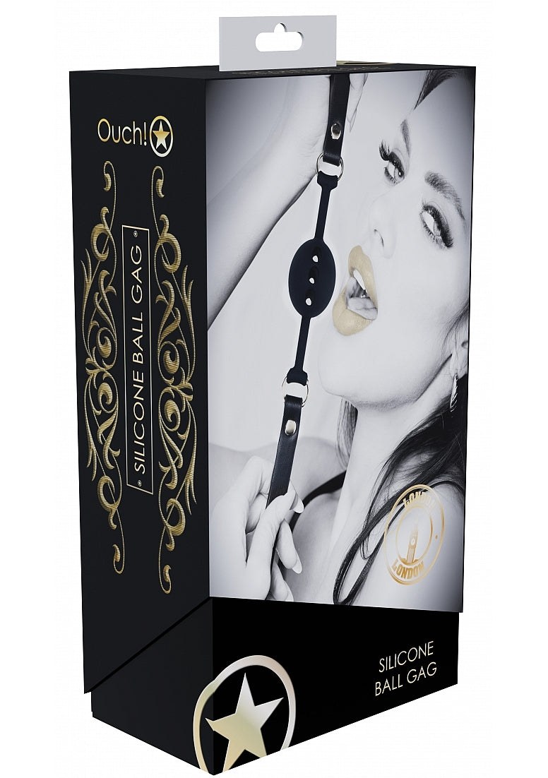 Ouch London Collection Silicone Ball Gag with Adjustable PU Leather Straps and Iridescent Hardware > Bondage Gear > Gags and Bits - Tophatter Daily Deals