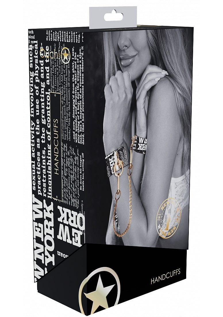 Ouch! NY Collection Handcuffs with Iridescent Hardware and Black PU Leather > Bondage Gear > Restraints - Tophatter Daily Deals