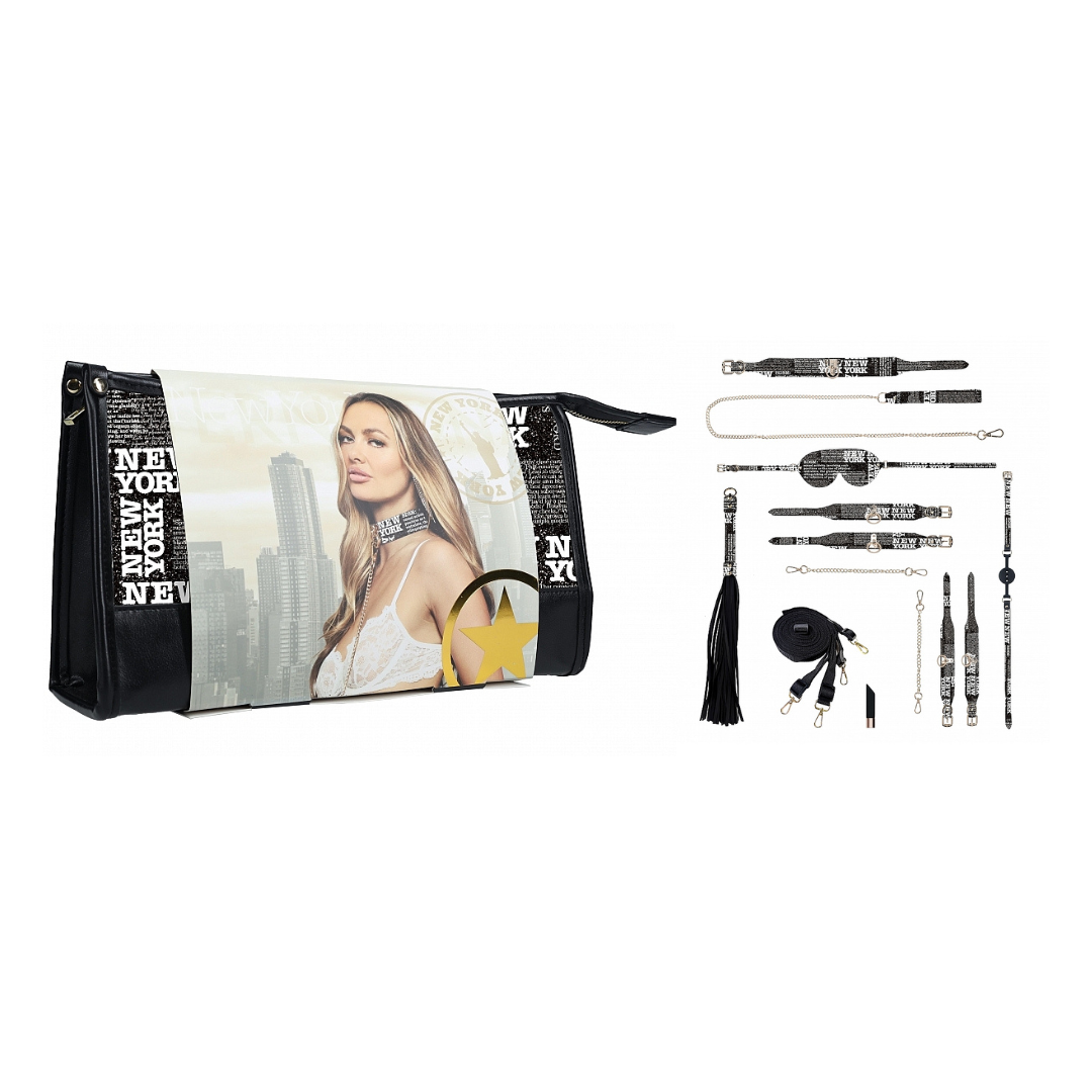 Ouch! NY Collection Kit with Bag Featuring Iridescent Hardware and Complete Bondage Accessories > Bondage Gear > Bondage Kits - Tophatter Daily Deals