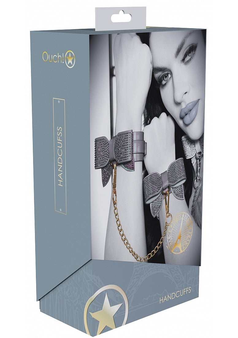 Ouch! Paris Collection Handcuffs with Iridescent PU Leather and Bow Design > Bondage Gear > Restraints - Tophatter Daily Deals