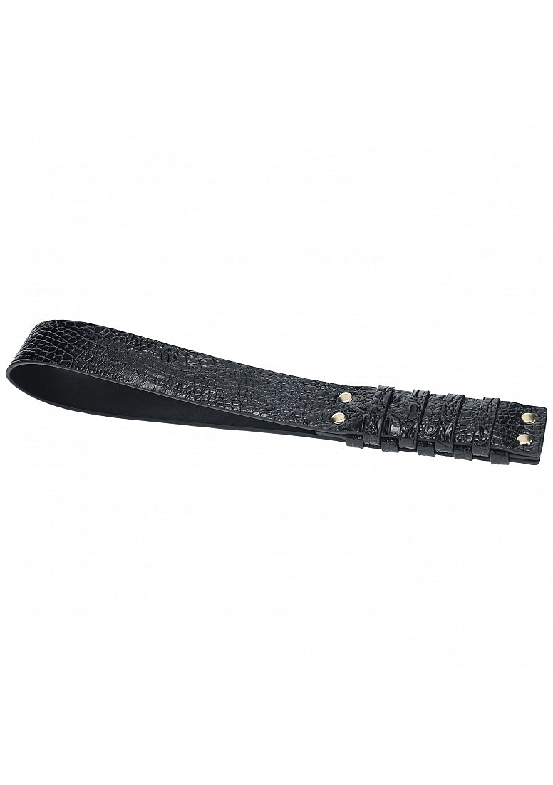 Ouch Rome Collection Black Croc Embossed PU Leather Paddle with Iridescent Hardware > Bondage Gear > Paddles - Tophatter Daily Deals