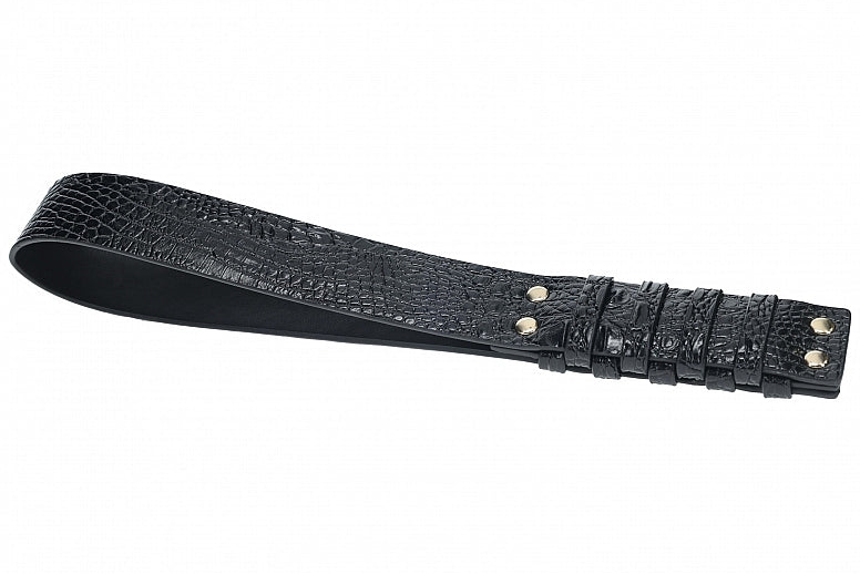 Ouch Rome Collection Black Croc Embossed PU Leather Paddle with Iridescent Hardware > Bondage Gear > Paddles - Tophatter Daily Deals