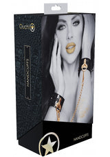 Ouch Rome Collection Black PU Leather Handcuffs with Iridescent Hardware > Bondage Gear > Restraints - Tophatter Daily Deals