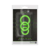 Ouch! Glow in the Dark 3 Piece Cockring Set - Tophatter Daily Deals