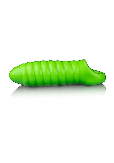 Ouch! Glow in the Dark Swirl Thick Stretchy Penis Sleeve 6.3in Neon Green - Tophatter Daily Deals