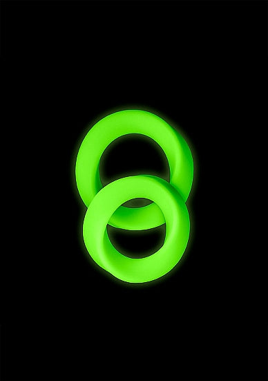 Ouch! Glow in the Dark Silicone Cock Ring Set Neon Green - Tophatter Daily Deals