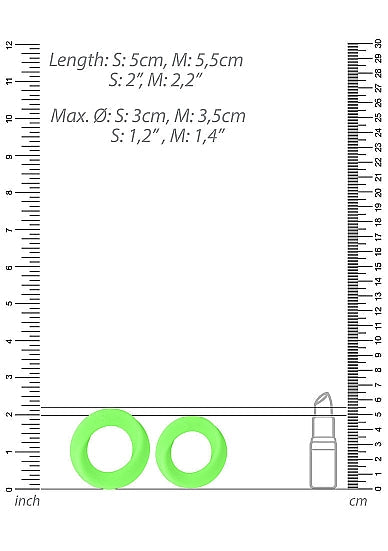 Ouch! Glow in the Dark Silicone Cock Ring Set Neon Green - Tophatter Daily Deals