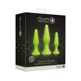 Ouch! Glow in the Dark 3-Piece Anal Plug Set - Tophatter Daily Deals