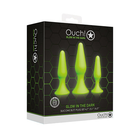 Ouch! Glow in the Dark 3-Piece Anal Plug Set - Tophatter Daily Deals