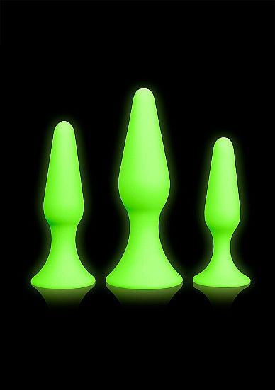 Ouch! Glow in the Dark 3-Piece Anal Plug Set - Tophatter Daily Deals