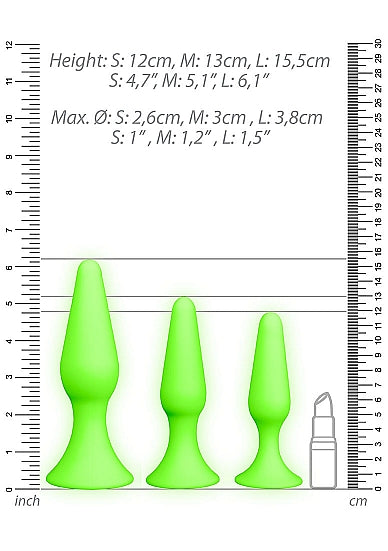 Ouch! Glow in the Dark 3-Piece Anal Plug Set - Tophatter Daily Deals