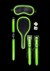 Ouch! Glow in the Dark 7-Piece Bondage Kit Neon Green - Tophatter Daily Deals