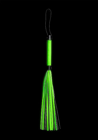 Ouch! Glow in the Dark Bonded Leather Flogger Neon Green - Tophatter Daily Deals