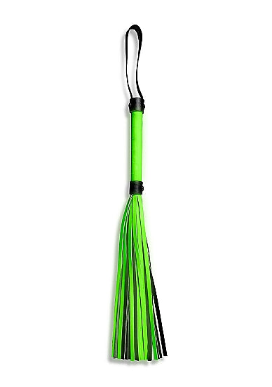 Ouch! Glow in the Dark Bonded Leather Flogger Neon Green - Tophatter Daily Deals