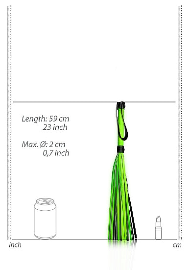 Ouch! Glow in the Dark Bonded Leather Flogger Neon Green - Tophatter Daily Deals