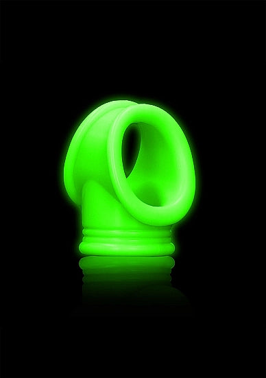 Ouch! Glow in the Dark Silicone Cockring & Ball Sling Neon Green - Tophatter Daily Deals