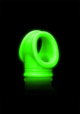 Ouch! Glow in the Dark Silicone Cockring & Ball Sling Neon Green - Tophatter Daily Deals
