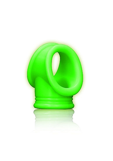 Ouch! Glow in the Dark Silicone Cockring & Ball Sling Neon Green - Tophatter Daily Deals