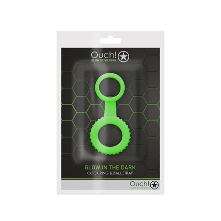 Ouch! Glow in the Dark Cockring & Ball Strap Neon Green - Tophatter Daily Deals