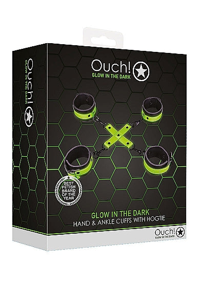 Ouch! Glow in the Dark Hand & Ankle Cuffs With Hogtie Set - Tophatter Daily Deals