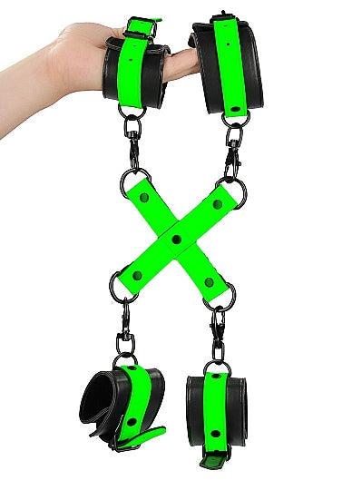 Ouch! Glow in the Dark Hand & Ankle Cuffs With Hogtie Set - Tophatter Daily Deals