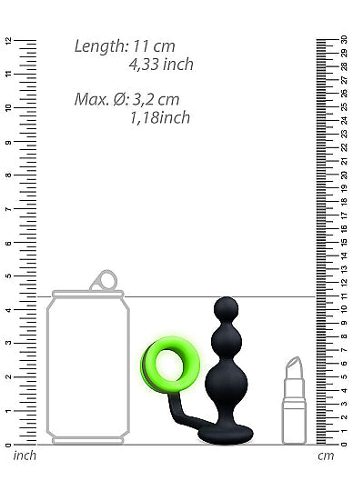 Beaded Anal Plug With Glow In Dark Cockring - Tophatter Daily Deals