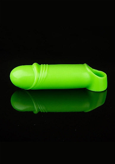 Ouch! Glow in the Dark Smooth Thick Stretchy Penis Sleeve 6.3in Neon Green - Tophatter Daily Deals
