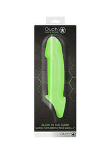 Ouch! Glow in the Dark Smooth Thick Stretchy Penis Sleeve 6.3in Neon Green - Tophatter Daily Deals