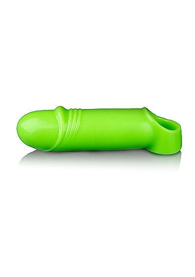 Ouch! Glow in the Dark Smooth Thick Stretchy Penis Sleeve 6.3in Neon Green - Tophatter Daily Deals