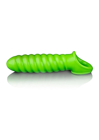 Ouch! Glow in the Dark Swirl Stretchy Penis Sleeve 6.2in Neon Green - Tophatter Daily Deals