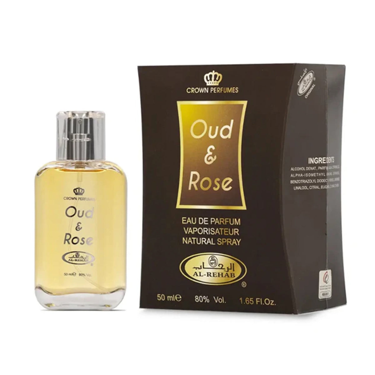 Al-Rehab Oud & Rose Eau De Parfum 50ml Spray - Tophatter Daily Deals