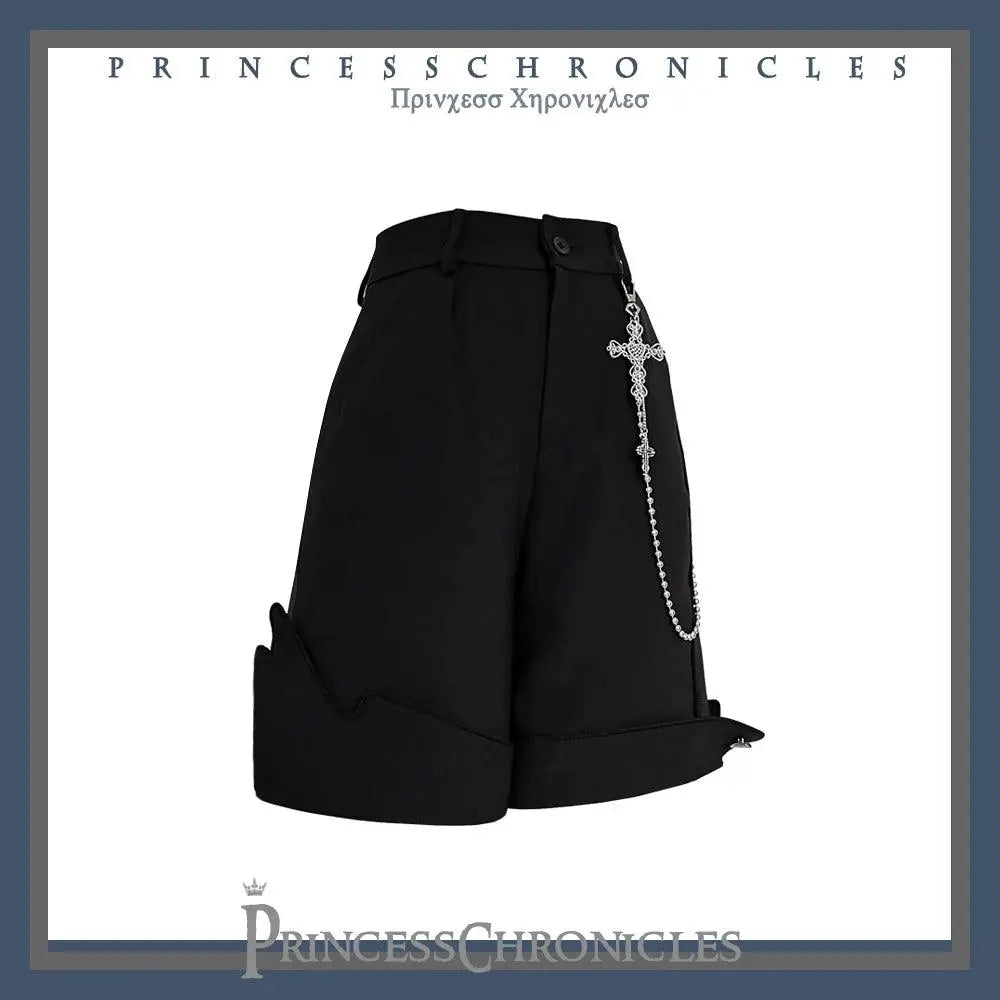 Ouji Lolita Outfit Retro Lolita Medieval Little Prince Irregular Long Vest / Shorts by Princess Chronicles ~ The Shadow Shorts - Tophatter Daily Deals