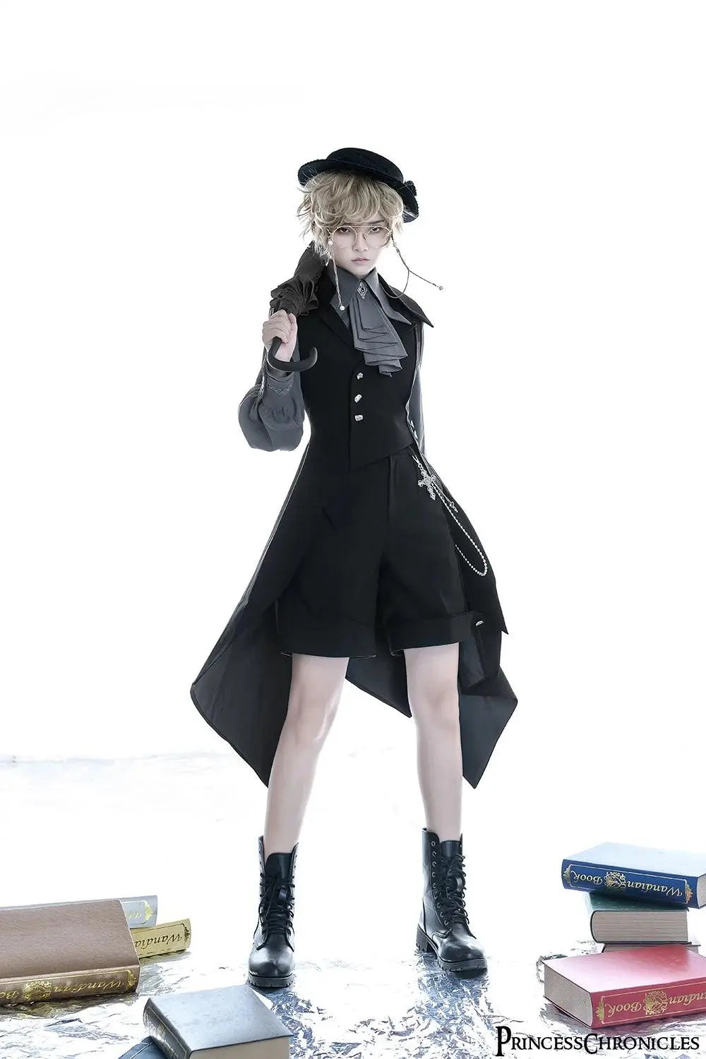 Ouji Lolita Outfit Retro Lolita Medieval Little Prince Irregular Long Vest / Shorts by Princess Chronicles ~ The Shadow - Tophatter Daily Deals