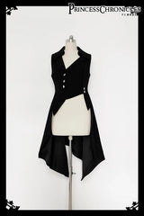 Ouji Lolita Outfit Retro Lolita Medieval Little Prince Irregular Long Vest / Shorts by Princess Chronicles ~ The Shadow Vest - Tophatter Daily Deals